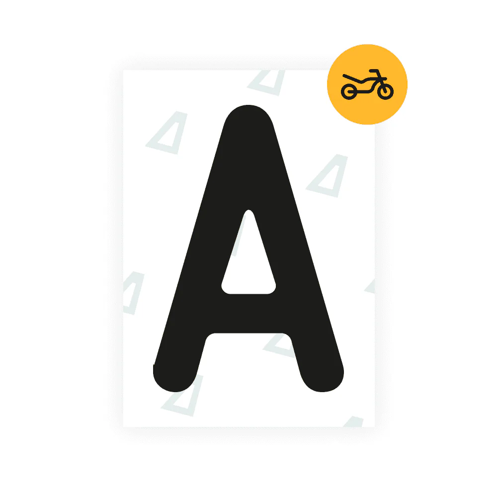 Alite Nanofilm for Austria Moto license plates - Symbol "A"