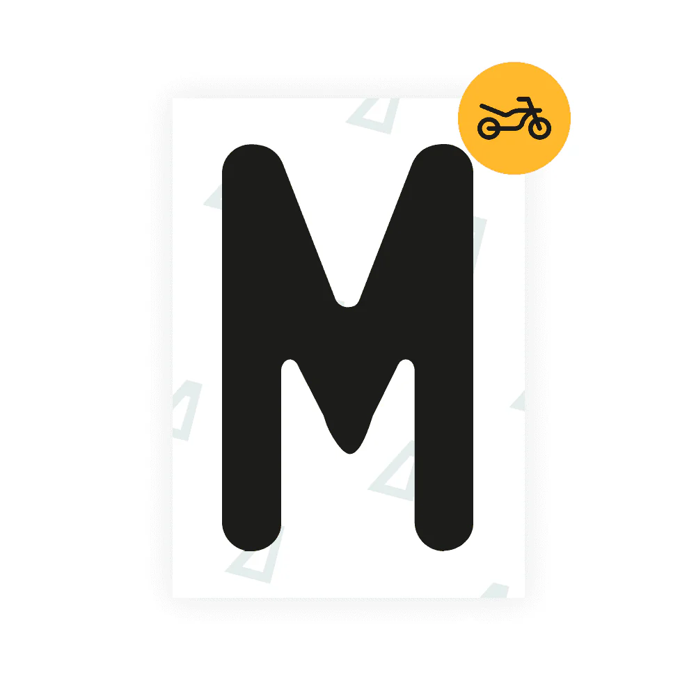Alite Nanofilm for Austria Moto license plates - Symbol "M"