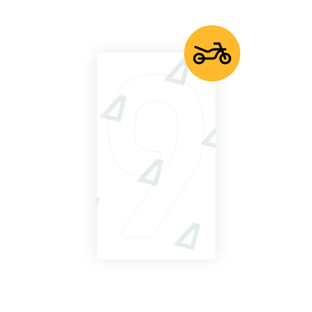 Alite Nanofilm for Bosnia moto license plates - Symbol "9" - Image 2