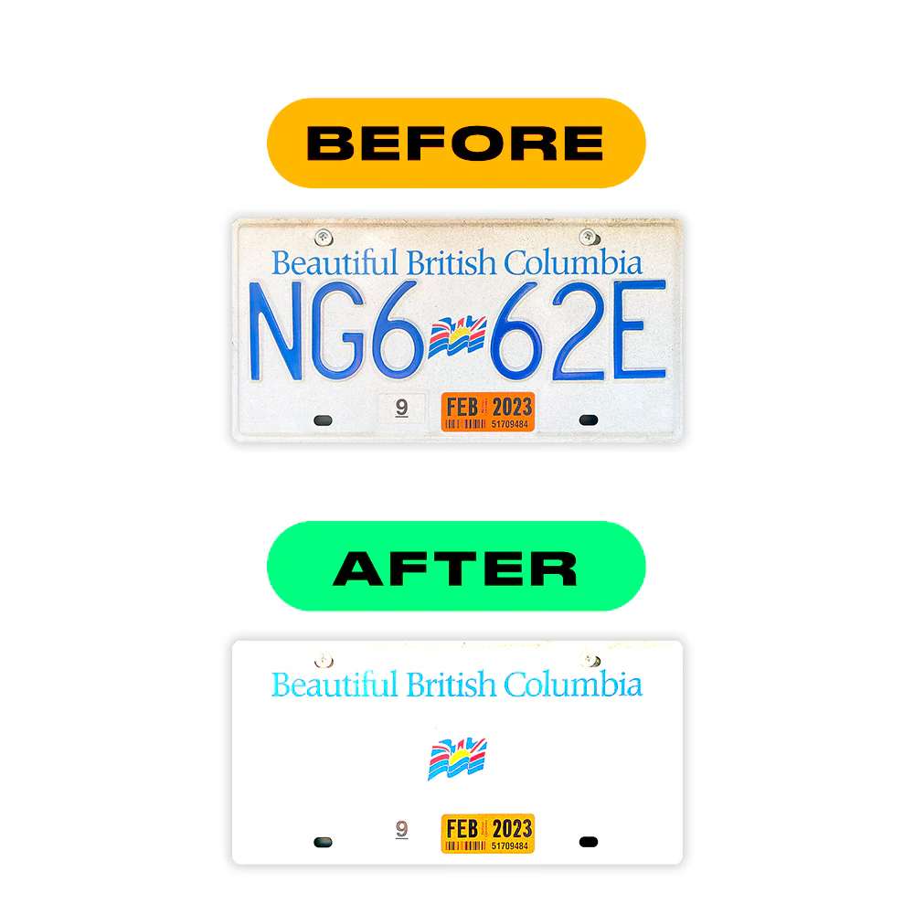 Alite Nanofilm for CA (British Columbia) license plates - Symbol "D" - Image 3