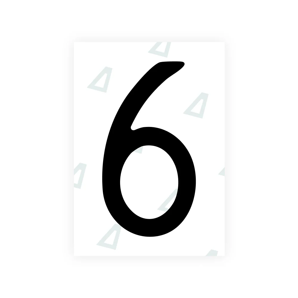 Alite Nanofilm for CA (British Columbia) license plates - Symbol "6"