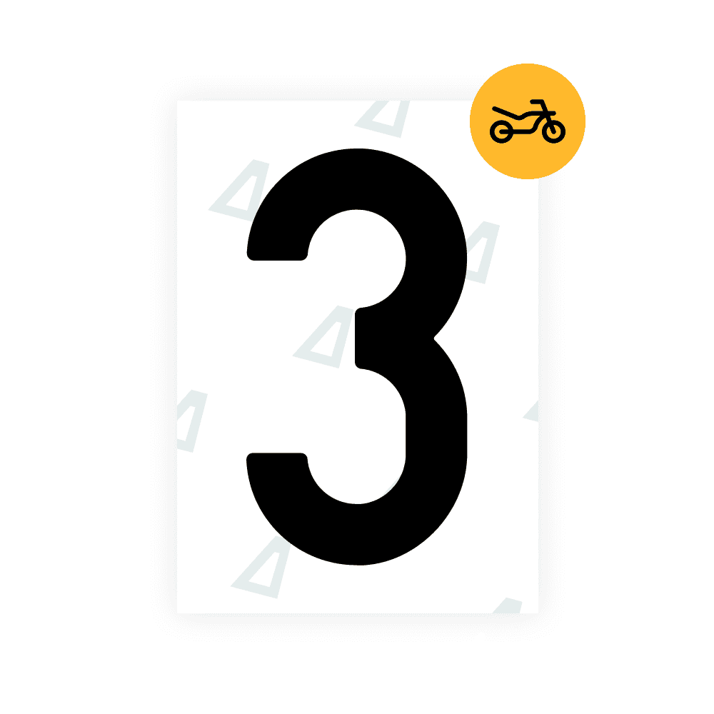 Alite Nanofilm for Czech Moto license plates - Symbol "3"