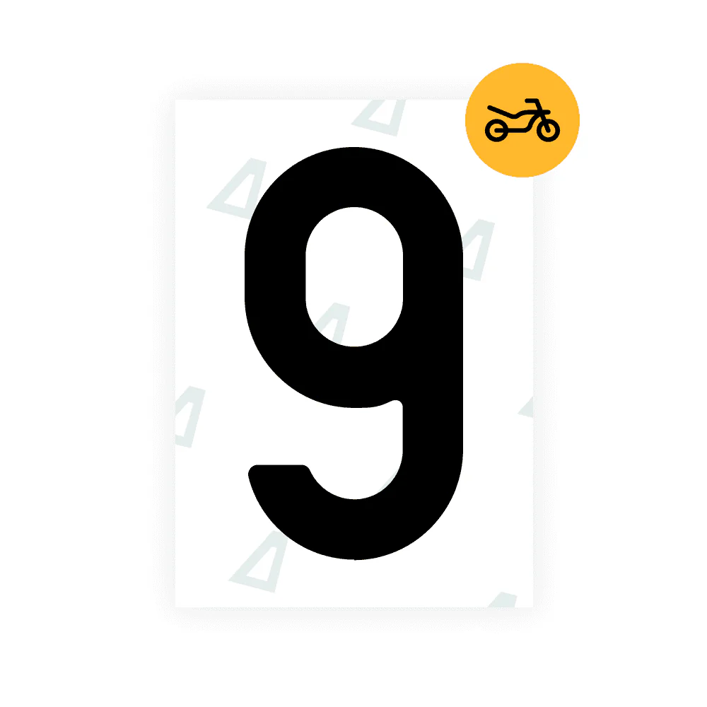 Alite Nanofilm for Czech Moto license plates - Symbol "9"