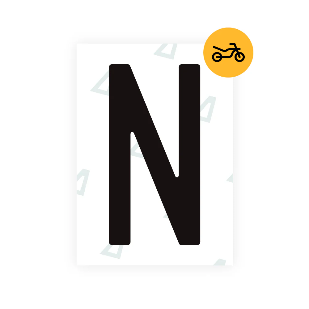 Alite Nanofilm for Spain Moto license plates - Symbol "N"