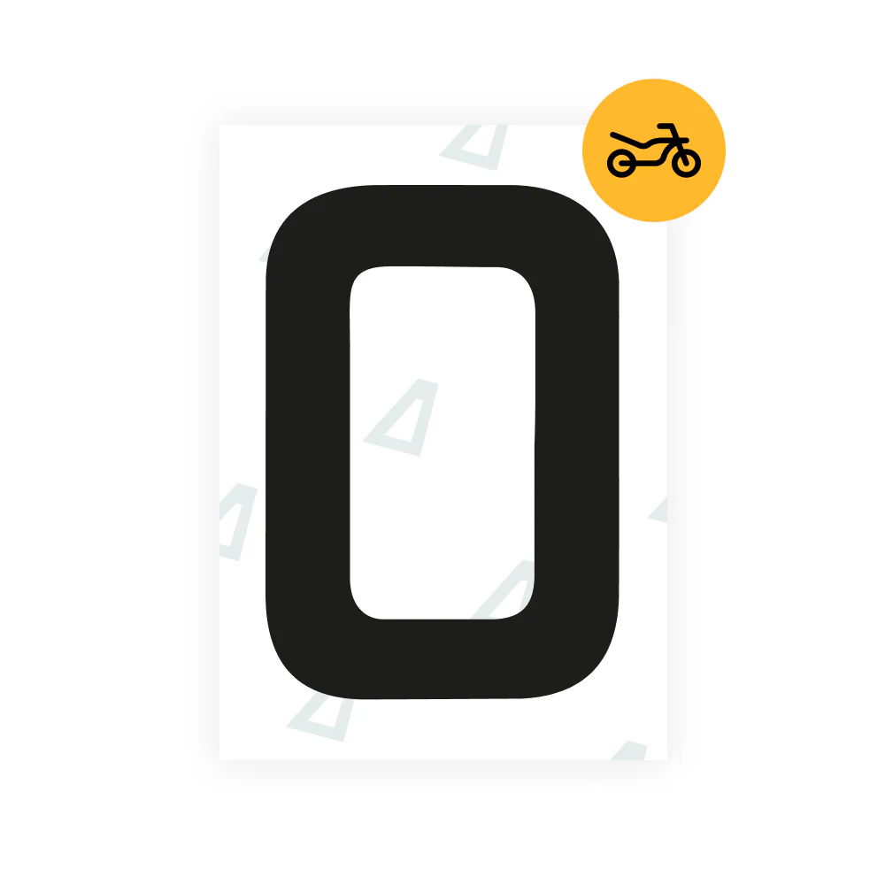 Alite Nanofilm for United Kingdom (Thin) moto license plates - Symbol "0"