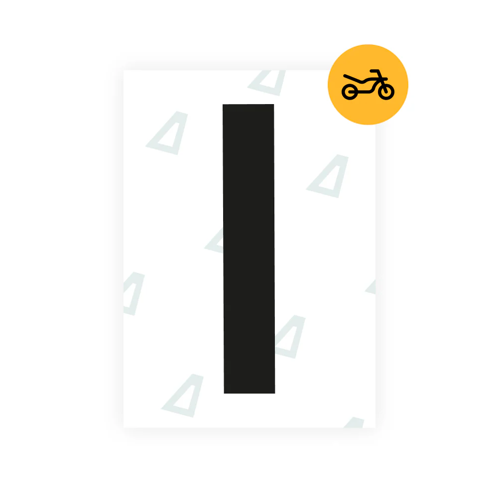 Alite Nanofilm for United Kingdom (Thin) moto license plates - Symbol "1"