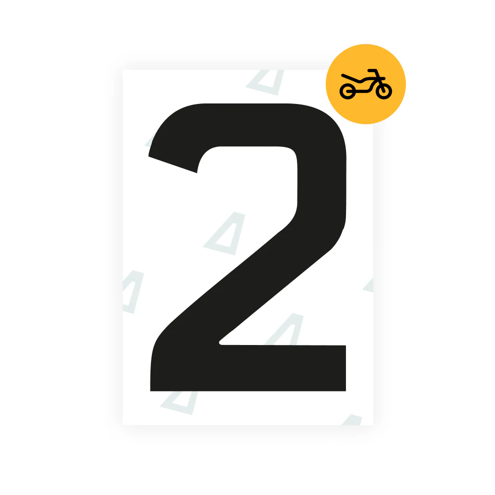 Alite Nanofilm for United Kingdom (Thin) moto license plates - Symbol "2"