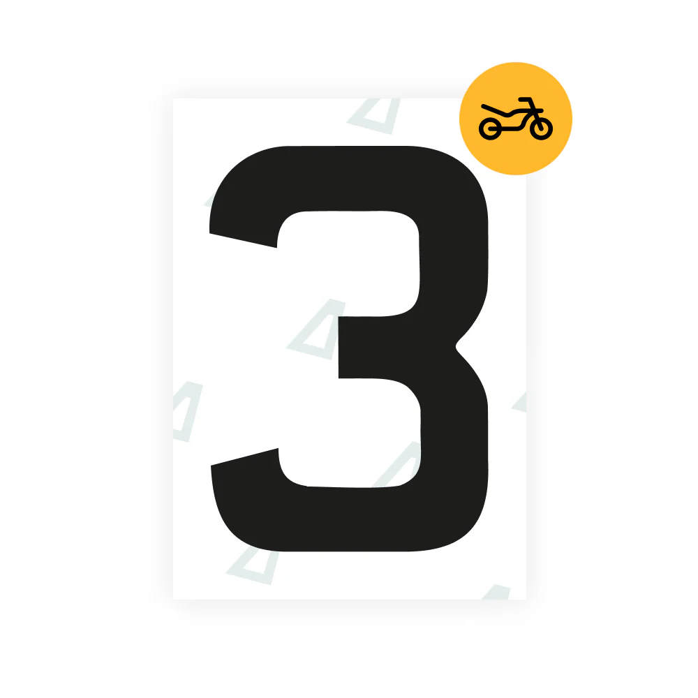 Alite Nanofilm for United Kingdom (Thin) moto license plates - Symbol "3"