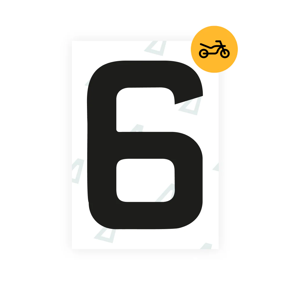 Alite Nanofilm for United Kingdom (Thin) moto license plates - Symbol "6"