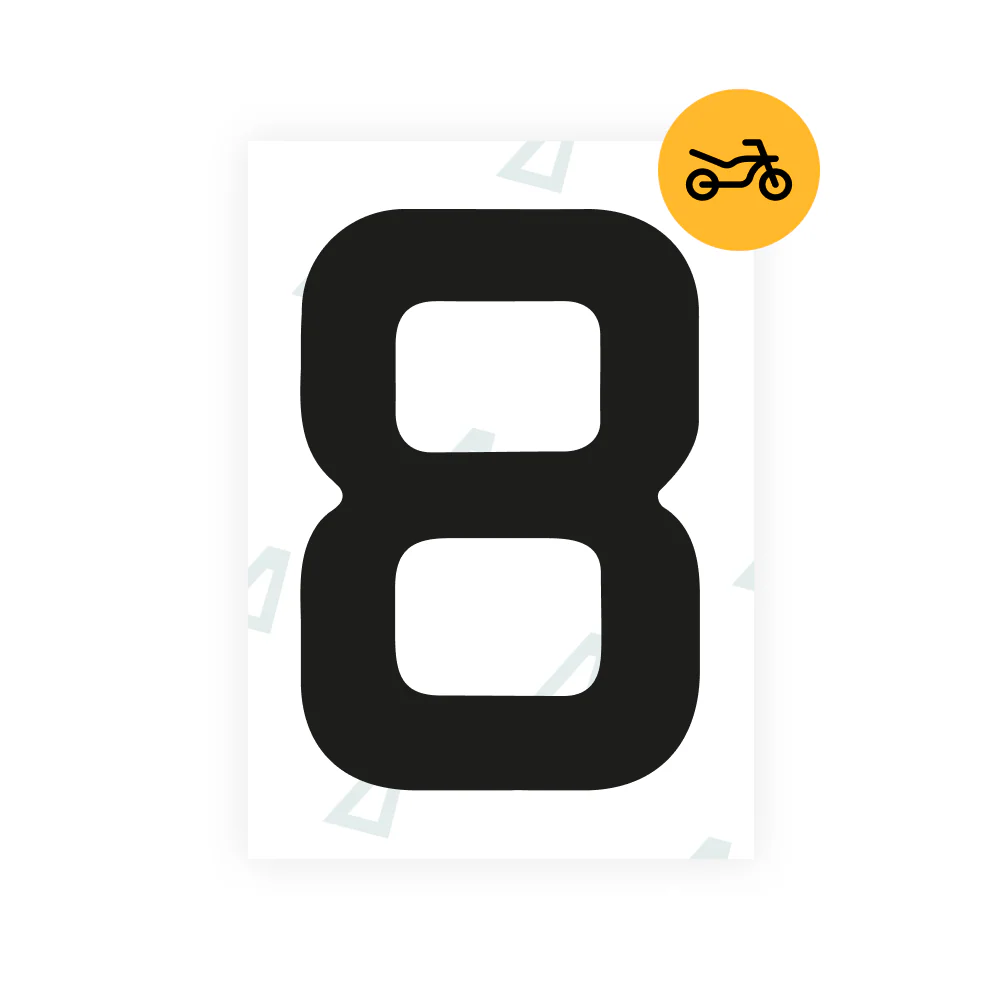 Alite Nanofilm for United Kingdom (Thin) moto license plates - Symbol "8"