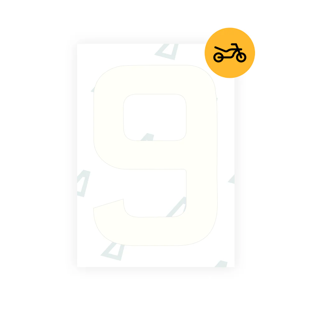 Alite Nanofilm for United Kingdom (Thin) moto license plates - Symbol "9" - Image 2