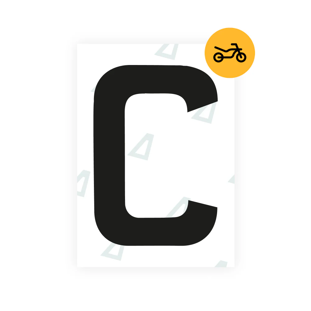 Alite Nanofilm for United Kingdom (Thin) moto license plates - Symbol "C"