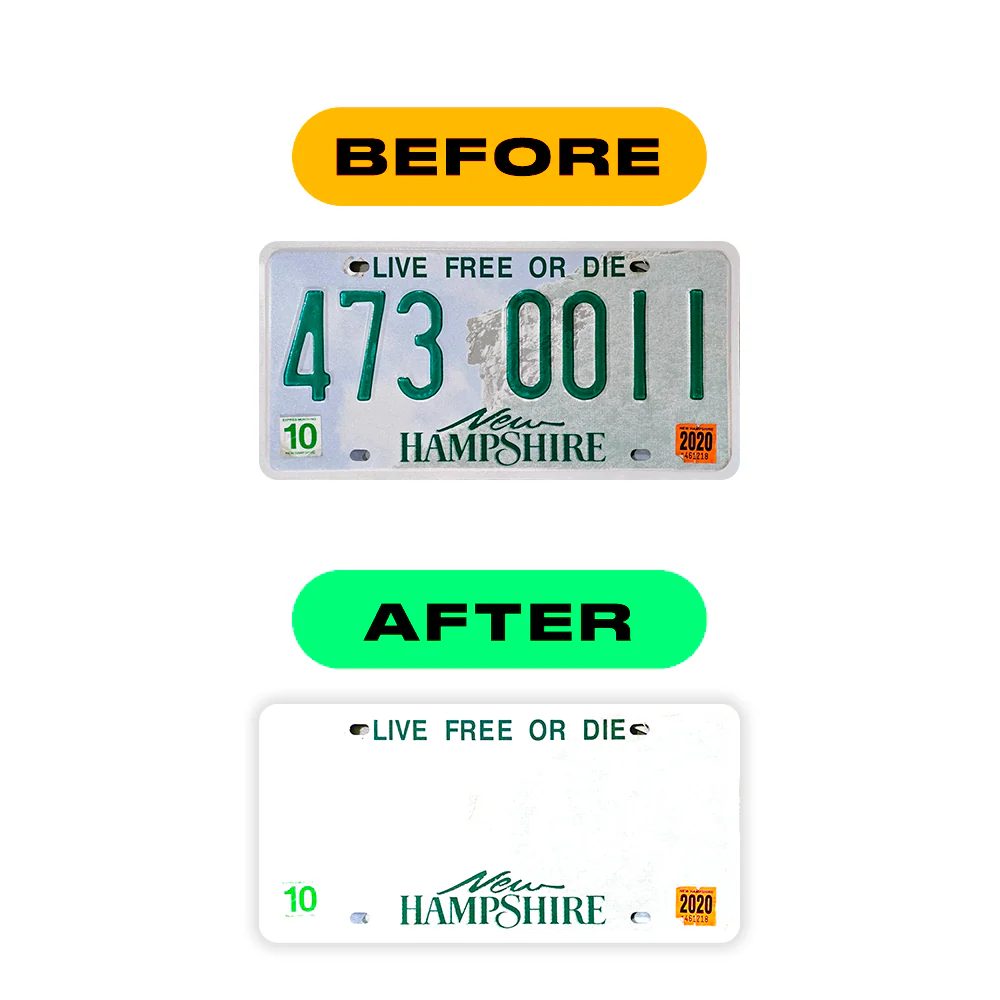 Alite Nanofilm for US (New Hampshire) license plates - Symbol "G" - Image 3