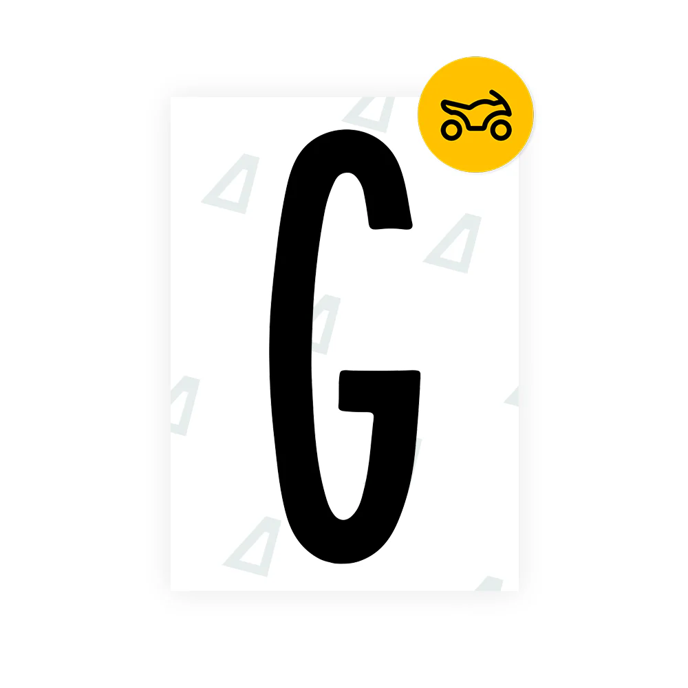 Alite Nanofilm for US (New York 2020) Moto license plates - Symbol "G"