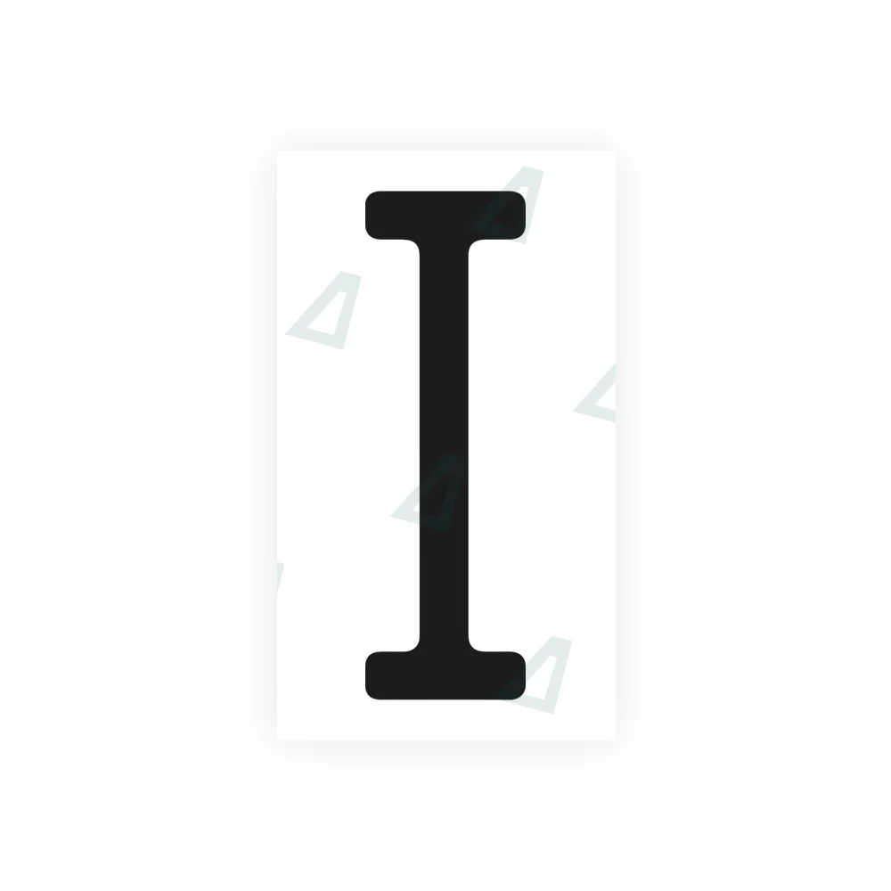 Alite Nanofilm for US (Pennsylvania 2004) license plates - Symbol "I"