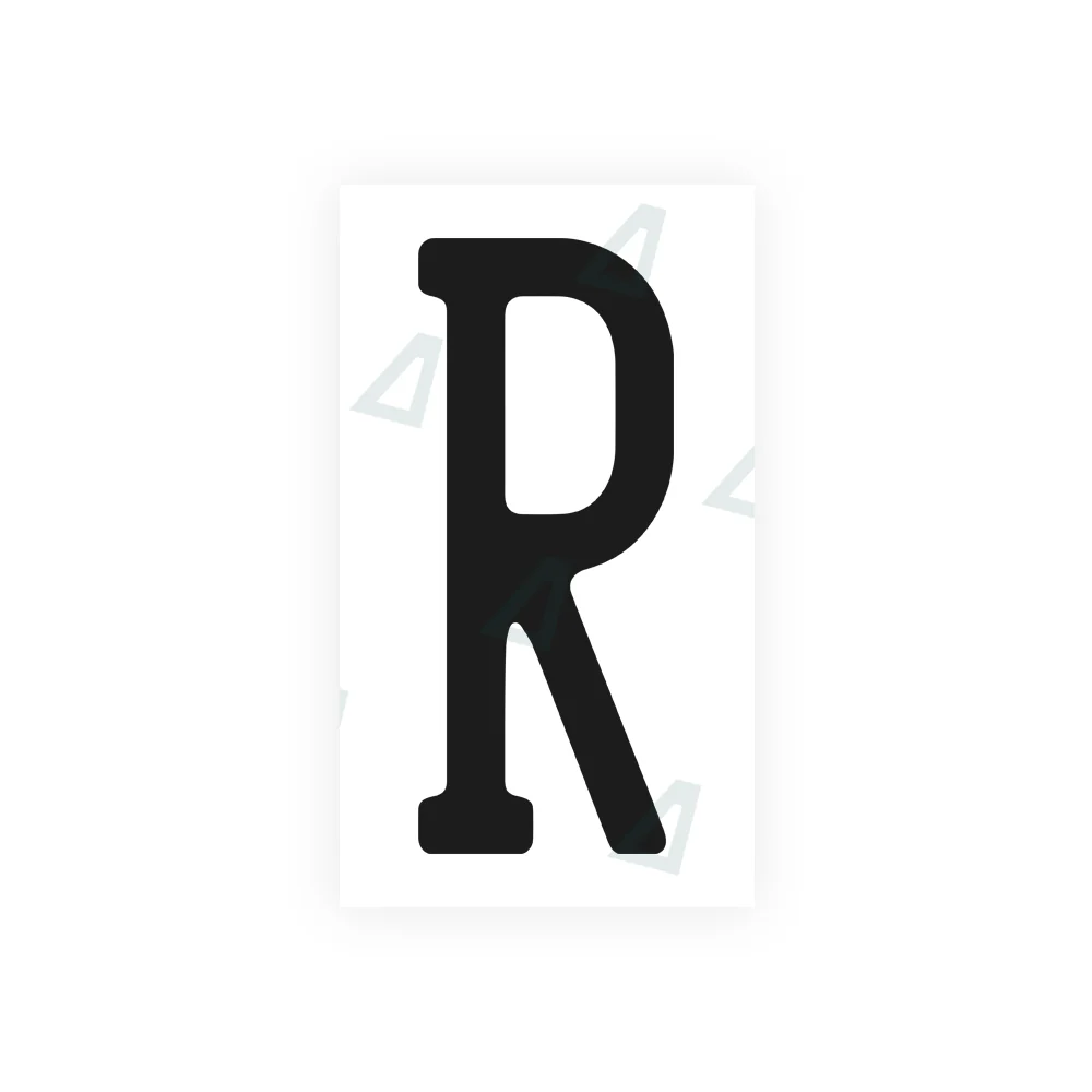 Alite Nanofilm for US (Pennsylvania 2004) license plates - Symbol "R"