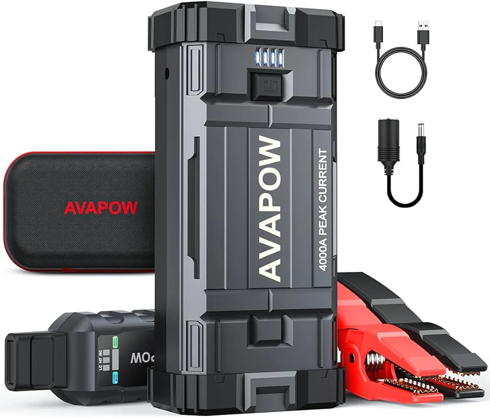 avapow Car Jump Starter 4000a Peak 27800mAh Battery Jump Starter