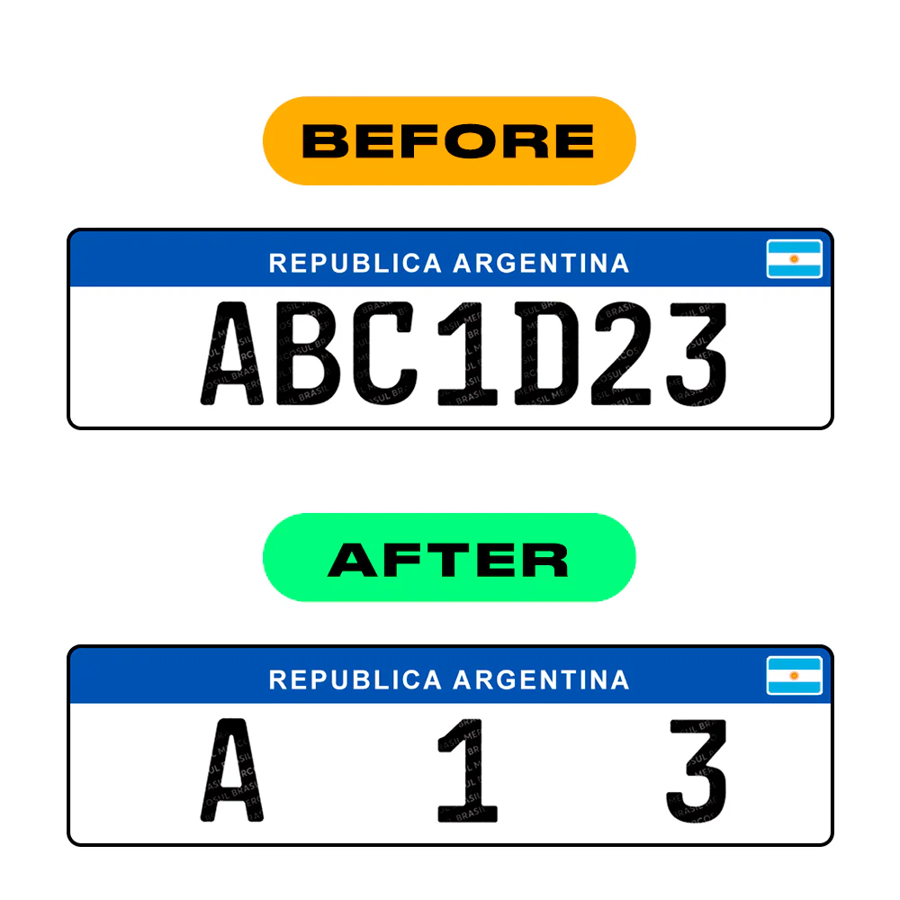 Alite Nanofilm for Argentina license plates - Symbol "A" - Image 3