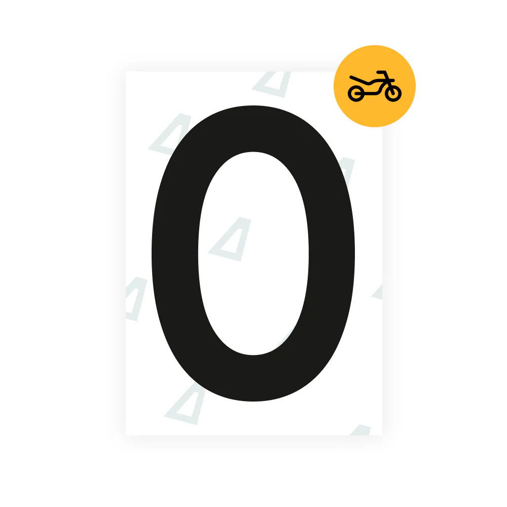Alite Nanofilm for Netherlands moto license plates - Symbol "0"