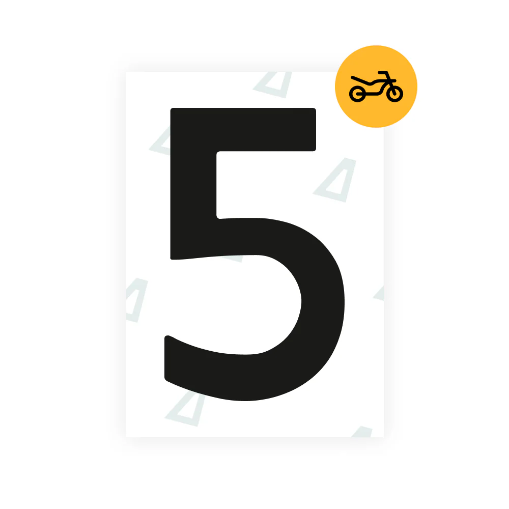 Alite Nanofilm for Netherlands moto license plates - Symbol "5"