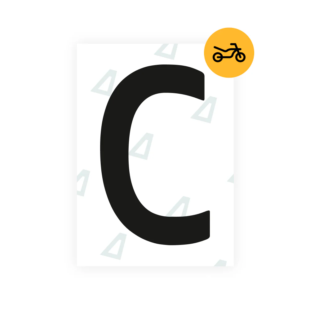 Alite Nanofilm for Netherlands moto license plates - Symbol "C"