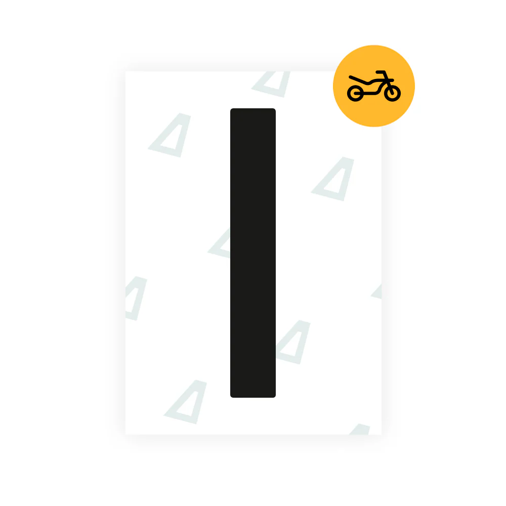 Alite Nanofilm for Netherlands moto license plates - Symbol "I"