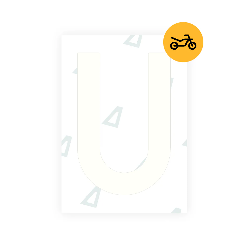 Alite Nanofilm for Netherlands moto license plates - Symbol "U" - Image 2
