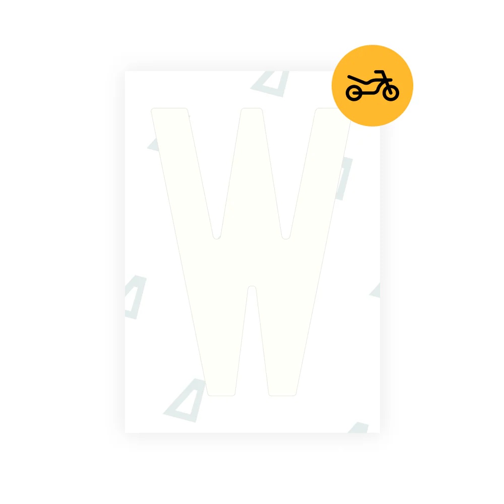 Alite Nanofilm for Netherlands moto license plates - Symbol "W" - Image 2
