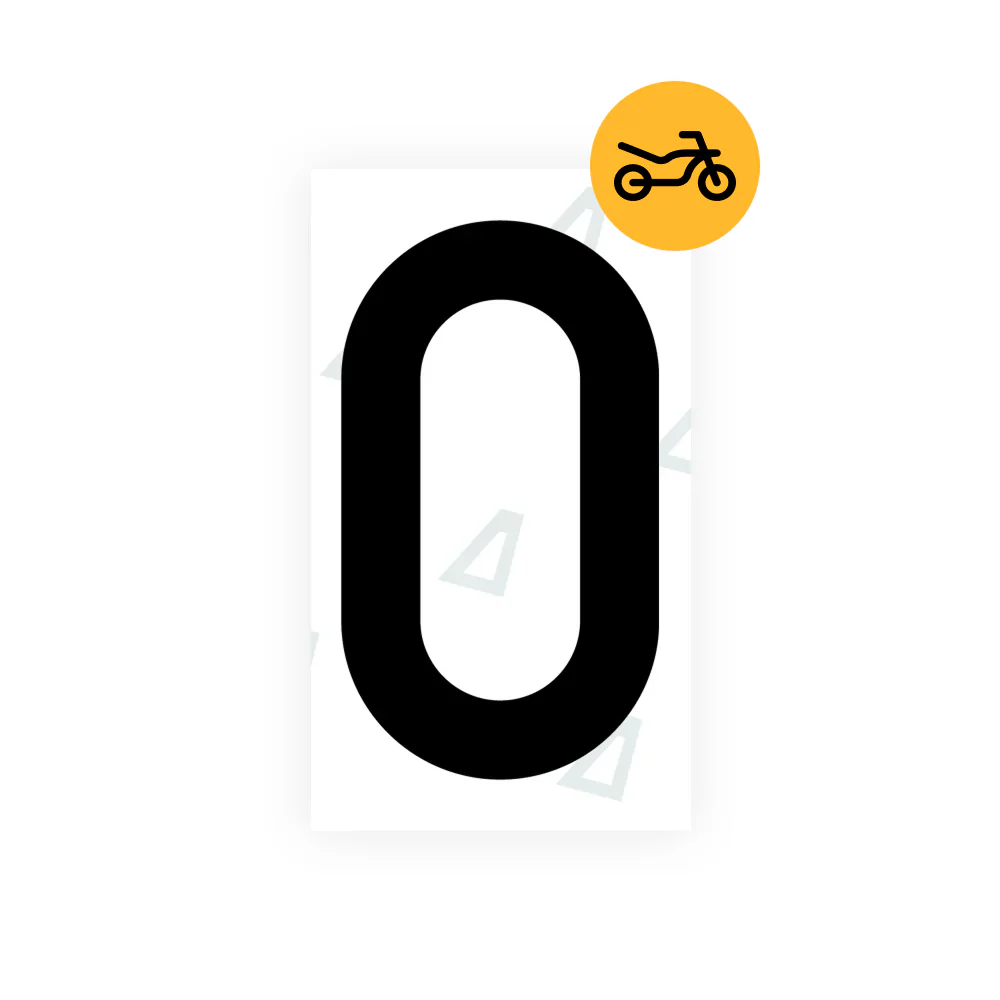 Alite Nanofilm for Greece moto license plates - Symbol "0"