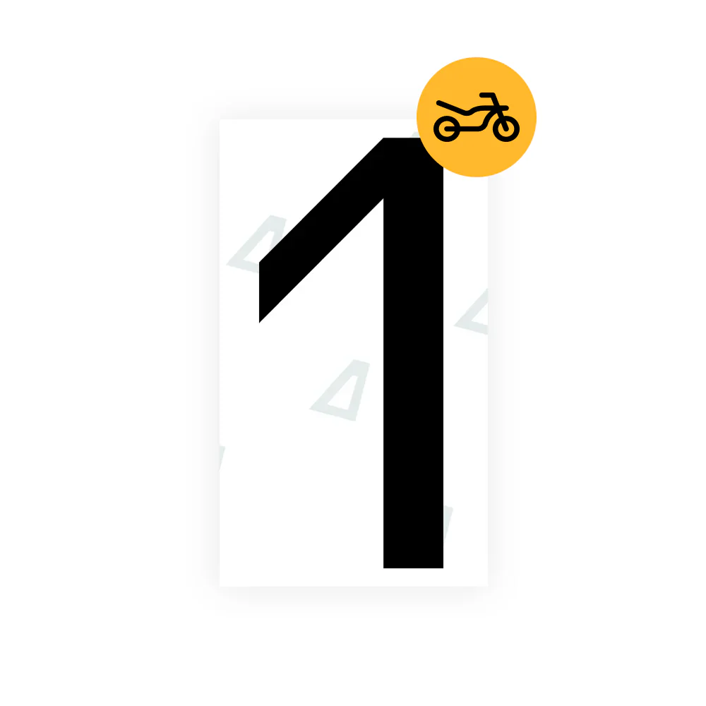 Alite Nanofilm for Greece moto license plates - Symbol "1"