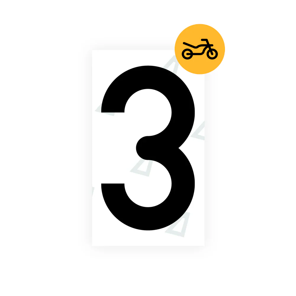 Alite Nanofilm for Greece moto license plates - Symbol "3"