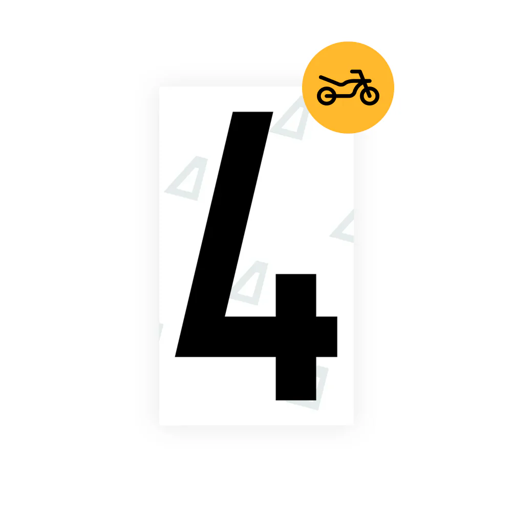 Alite Nanofilm for Greece moto license plates - Symbol "4"