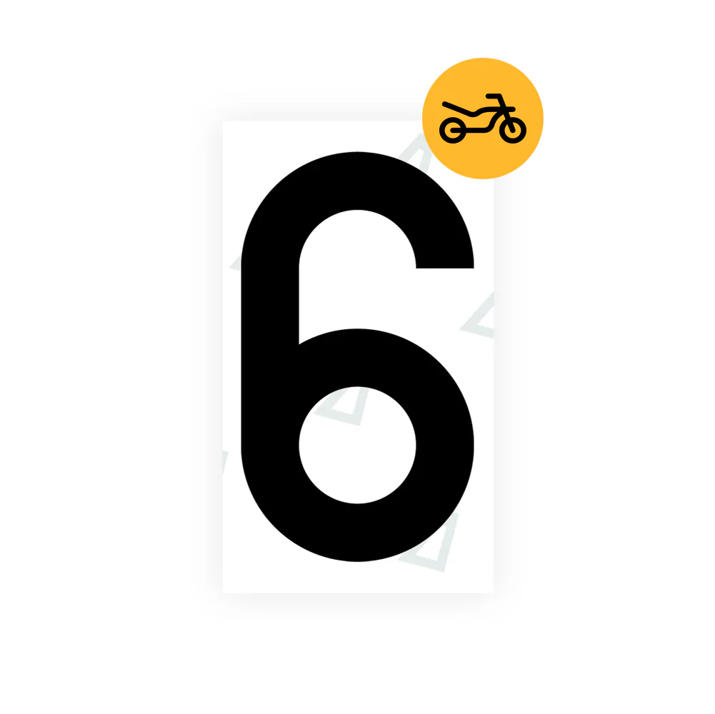 Alite Nanofilm for Greece moto license plates - Symbol "6"