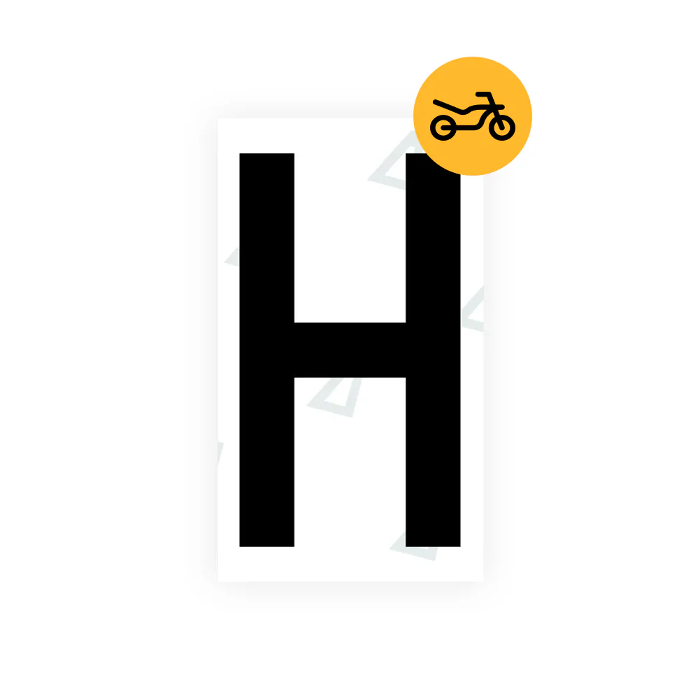 Alite Nanofilm for Greece moto license plates - Symbol "H"