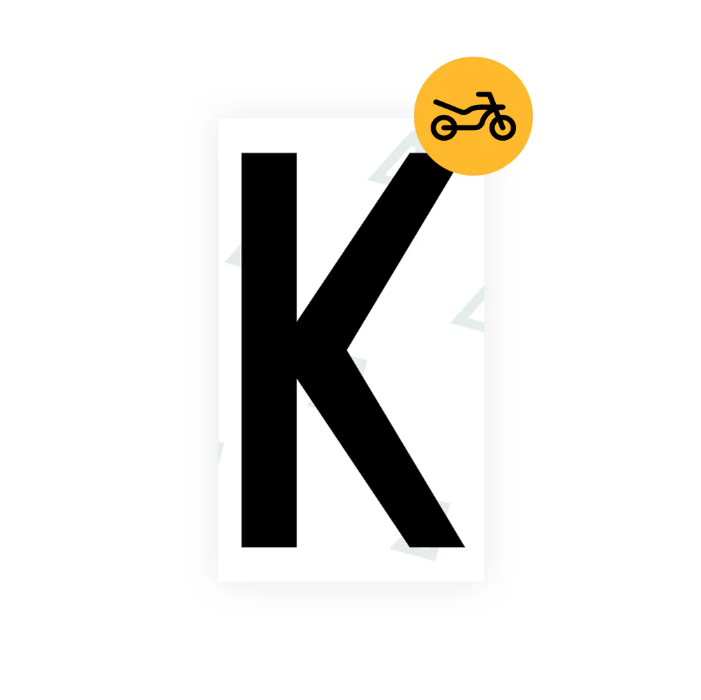 Alite Nanofilm for Greece moto license plates - Symbol "K"