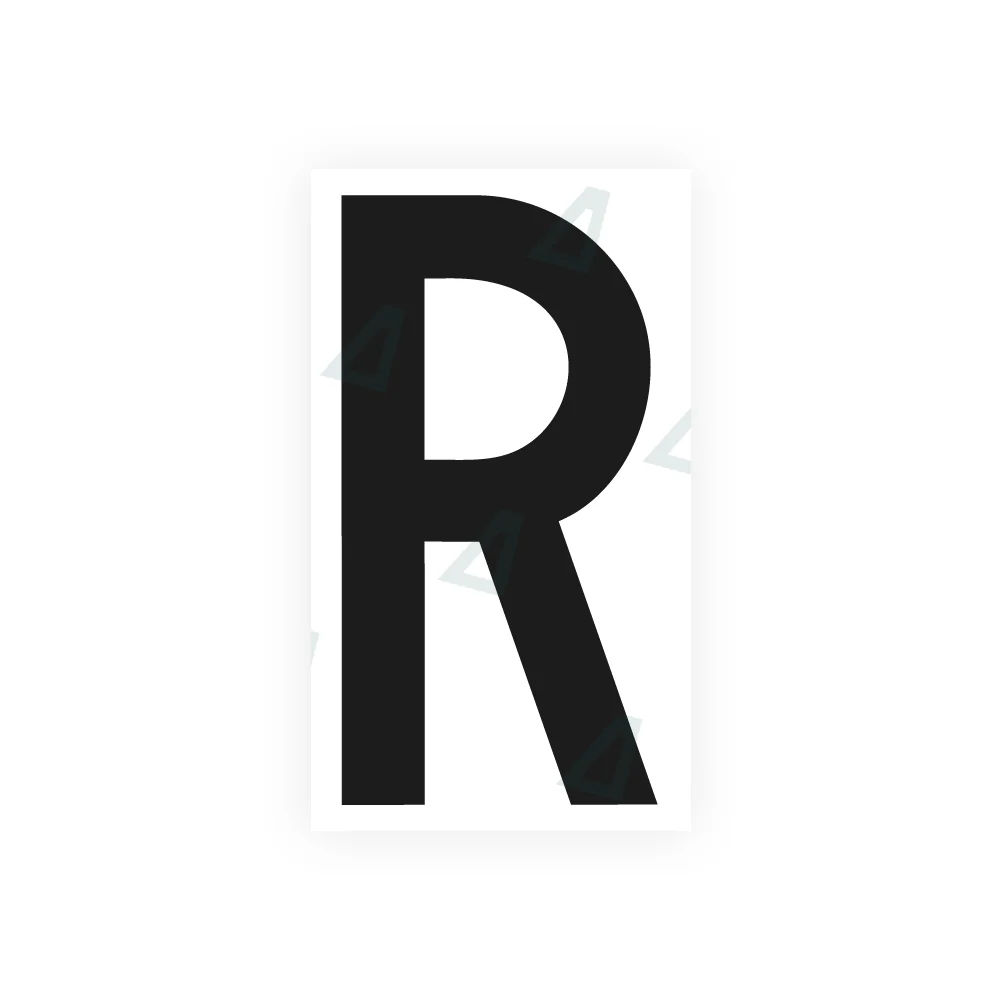 Alite Nanofilm for rear Italy license plates - Symbol "R"