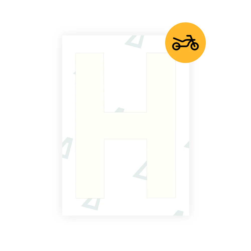 Alite Nanofilm for United Kingdom (Bold) moto license plates - Symbol "H" - Image 2