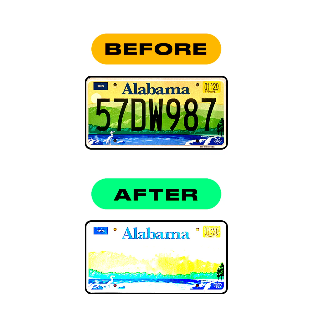 Alite Nanofilm for US (Alabama) license plates - Symbol "C" - Image 3