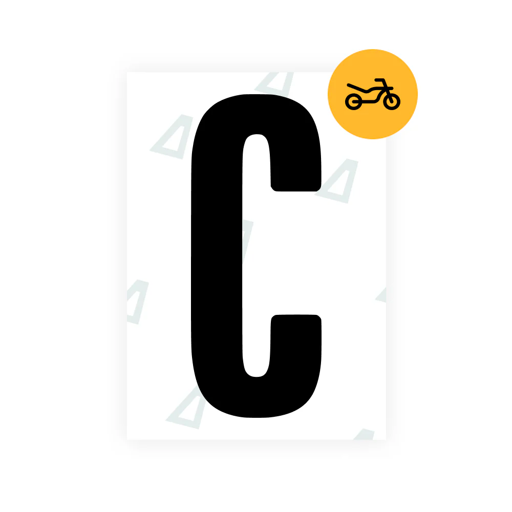 Alite Nanofilm for US (Georgia 2012 - Square) Moto license plates - Symbol "C"