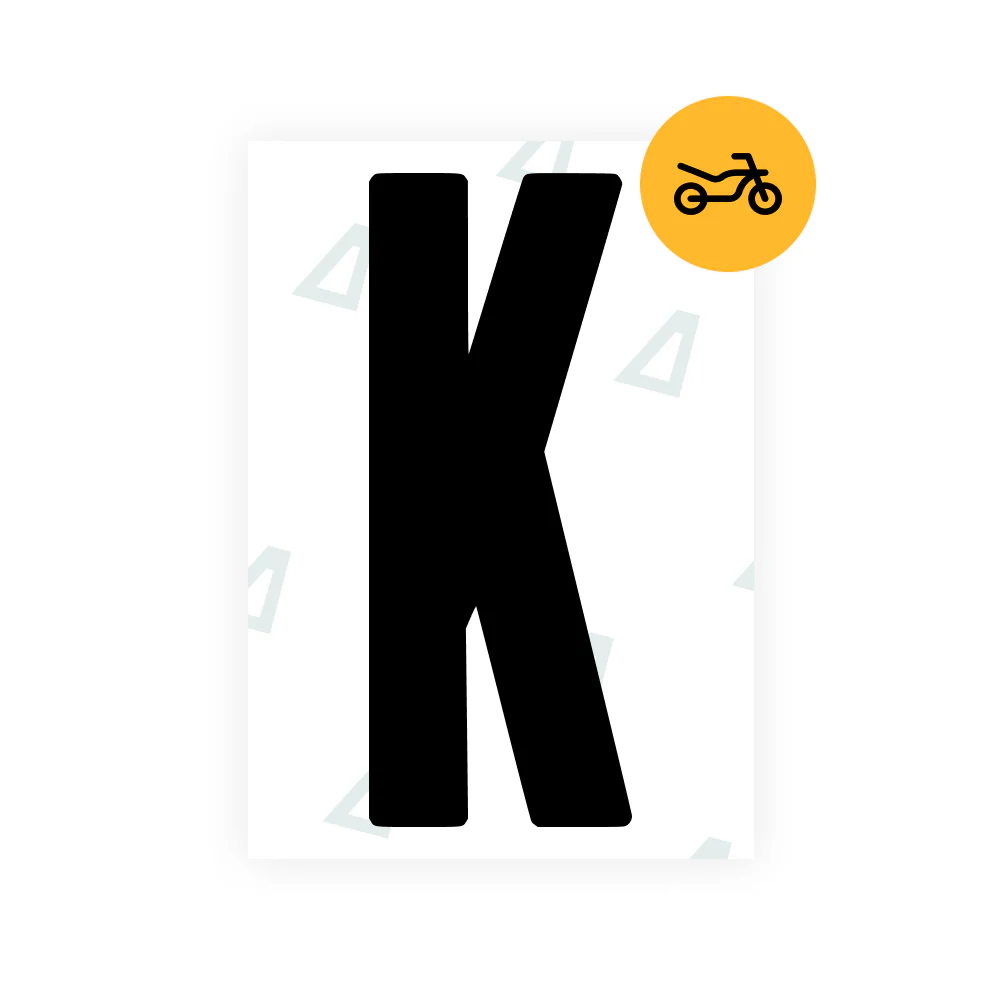 Alite Nanofilm for US (Georgia 2012 - Square) Moto license plates - Symbol "K"