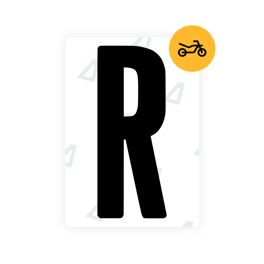 Alite Nanofilm for US (Georgia 2012 - Square) Moto license plates - Symbol "R"