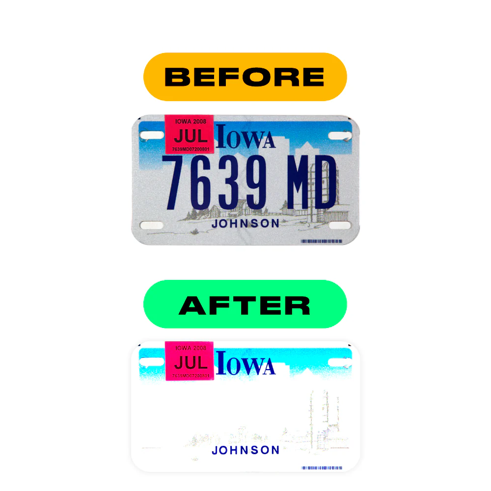 Alite Nanofilm for US (Iowa) Moto license plates - Symbol "P" - Image 3