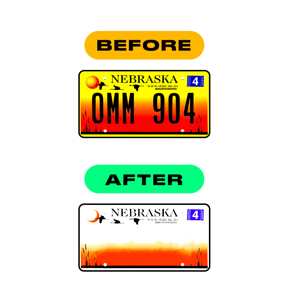 Alite Nanofilm for US (Nebraska 2002-2005) license plates - Symbol "P" - Image 3
