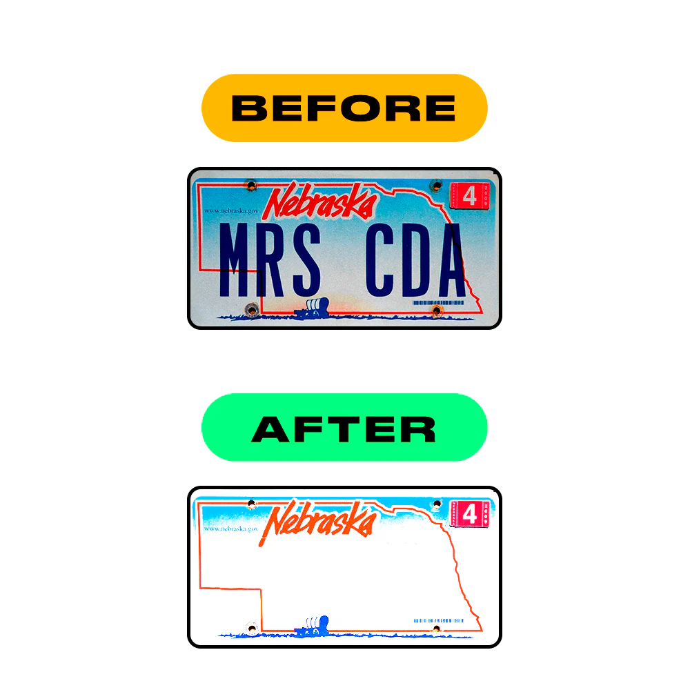 Alite Nanofilm for US (Nebraska 2005-2011) license plates - Symbol "W" - Image 3