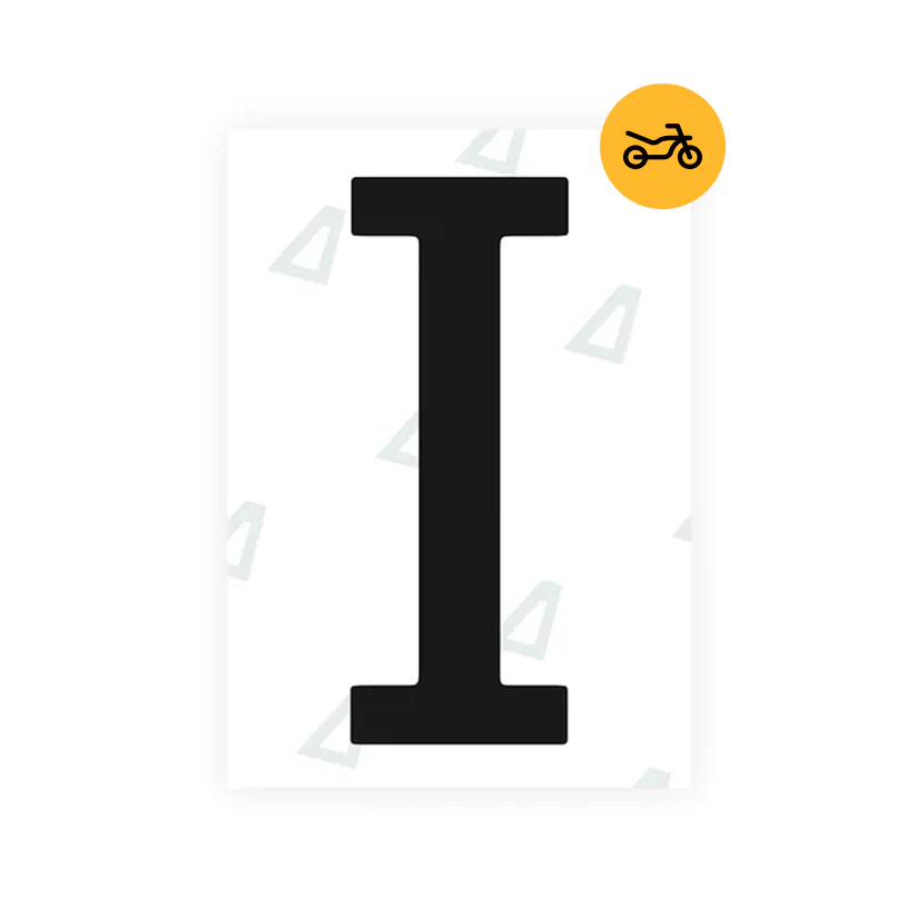 Alite Nanofilm for US (Nevada) Moto license plates - Symbol "I"