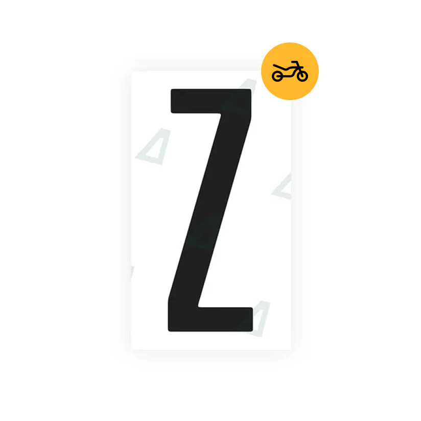 Alite Nanofilm for US (Indiana) Moto license plates - Symbol "Z"