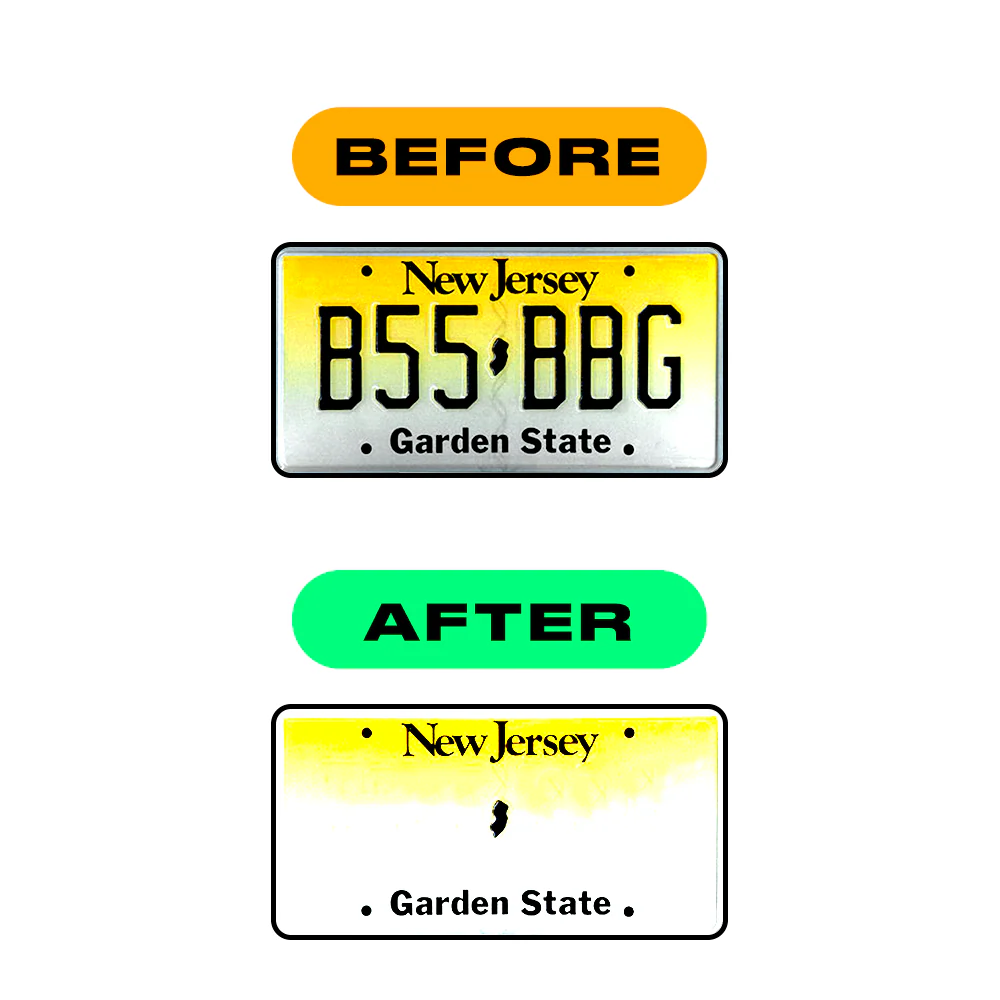 Alite Nanofilm for US (New Jersey - Embossed) license plates - Symbol "A" - Image 3
