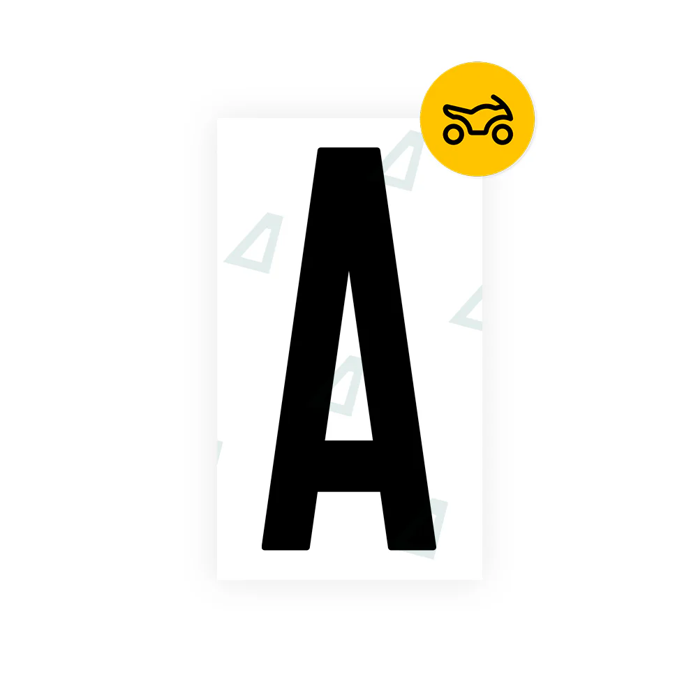 Alite Nanofilm for US (New Jersey) Moto license plates - Symbol "A"