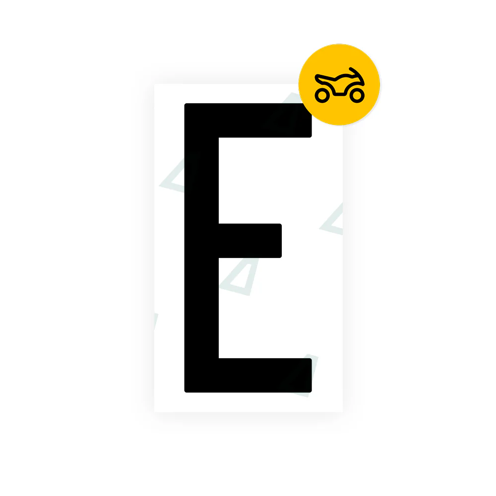 Alite Nanofilm for US (New Jersey) Moto license plates - Symbol "E"