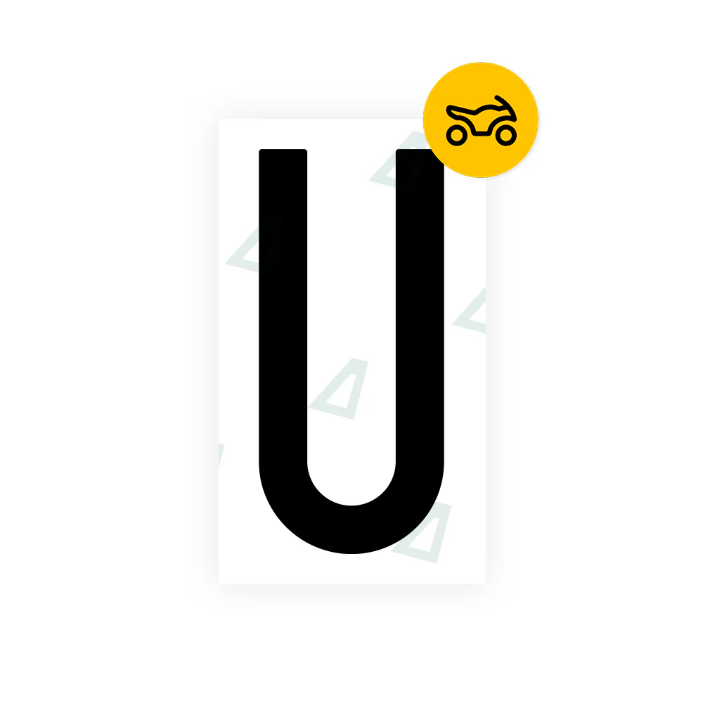 Alite Nanofilm for US (New Jersey) Moto license plates - Symbol "U"